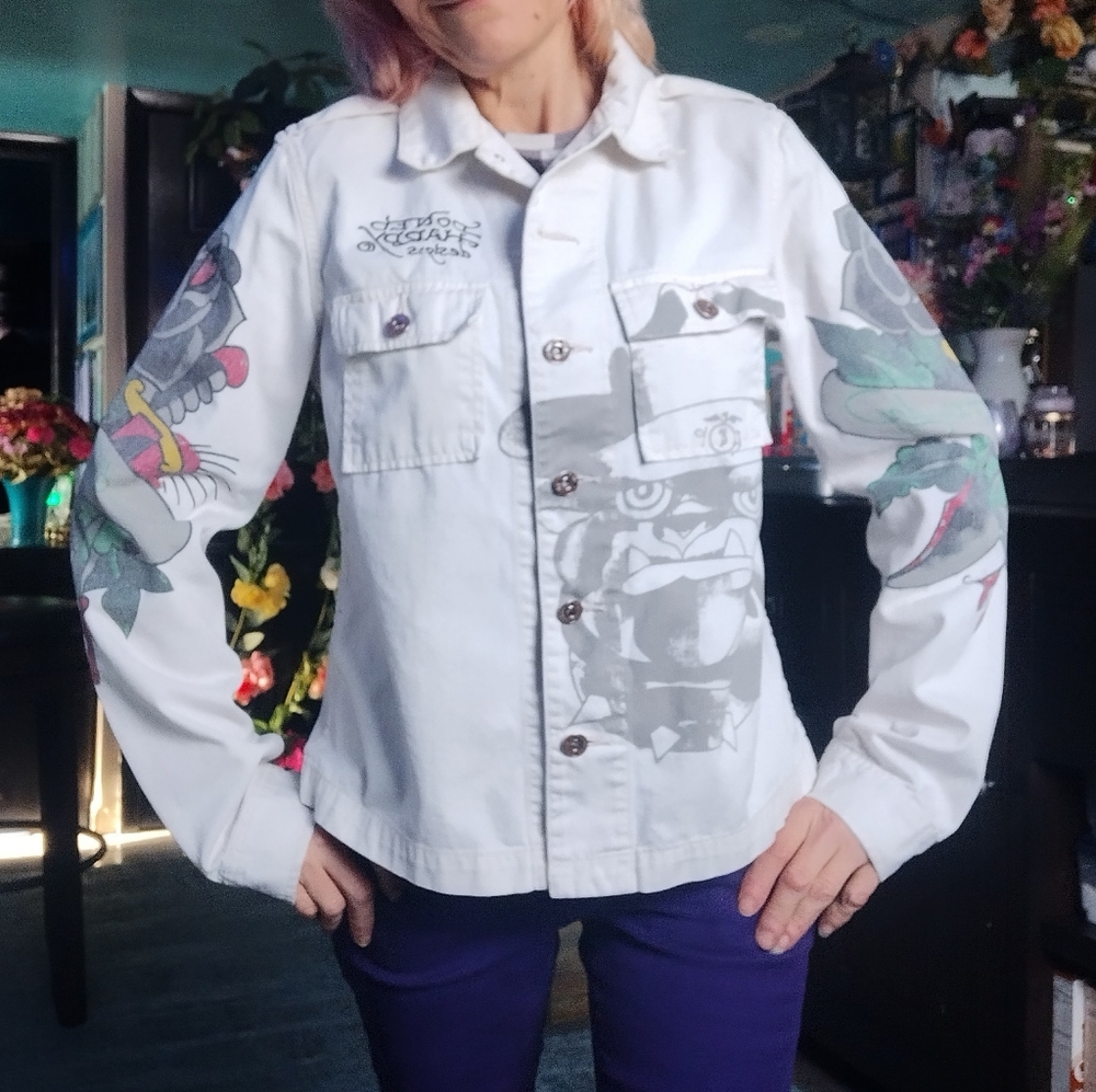 Rare Vintage Ed Hardy Lightweight Denim Jacket